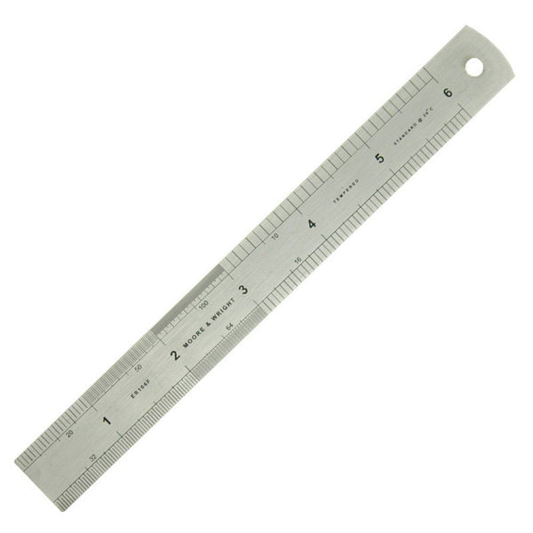 Moore and Wright 150mm 6" Engineers Rule 19mm Wide 1mm Thick ER106