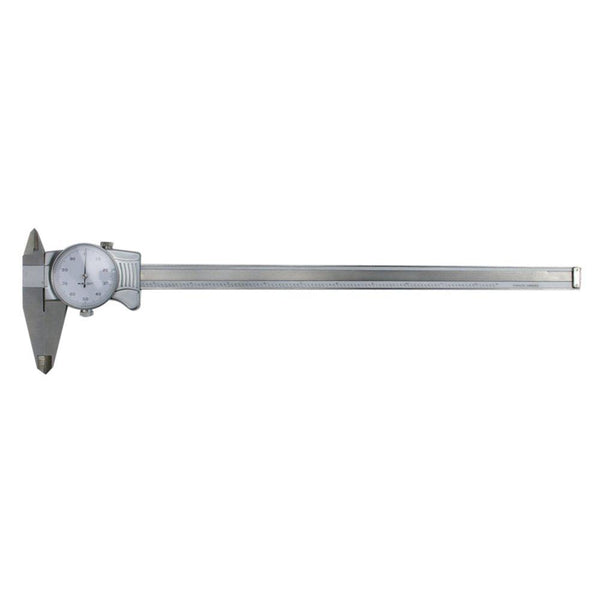 12" Machine-DRO dial caliper with white face.