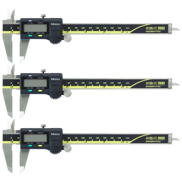 Mitutoyo 500-196-30 Pack of 3 Standard Digital Caliper Series 500 0-150mm (0-6")