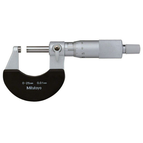 0-25mm Mitutoyo 102-301 Metric Outside Micrometer - Ratchet Stop